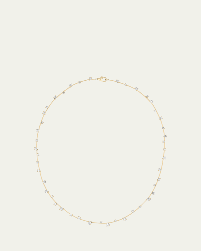 14K Yellow Gold Solo Moveable Bar Necklace, 15"L